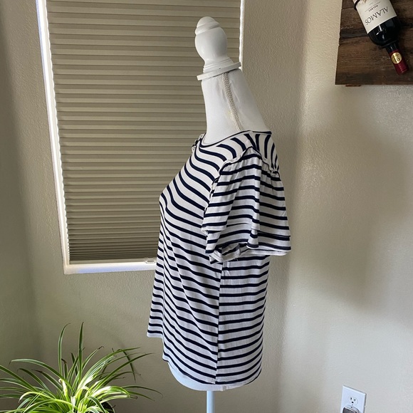 GREEN ENVELOPE • Striped Flutter Sleeve T-Shirt - Picture 3 of 5